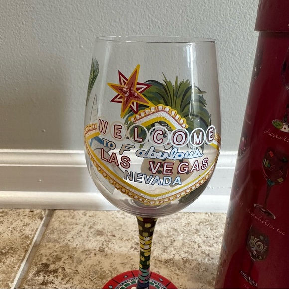 Lolita Hand Painted Wine Glass - Las Vegas - Picture 4 of 11